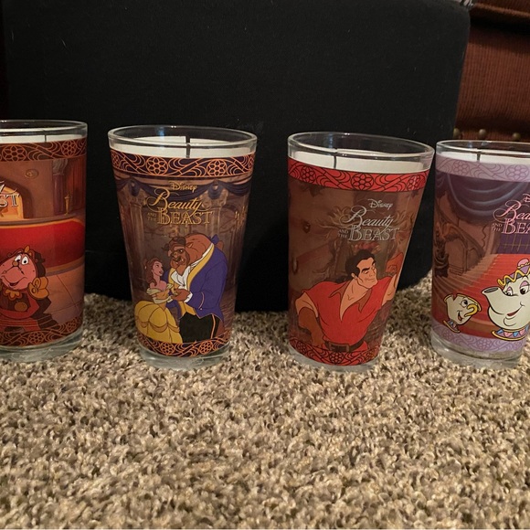 Disney Other - Beauty and the Beast Glass set